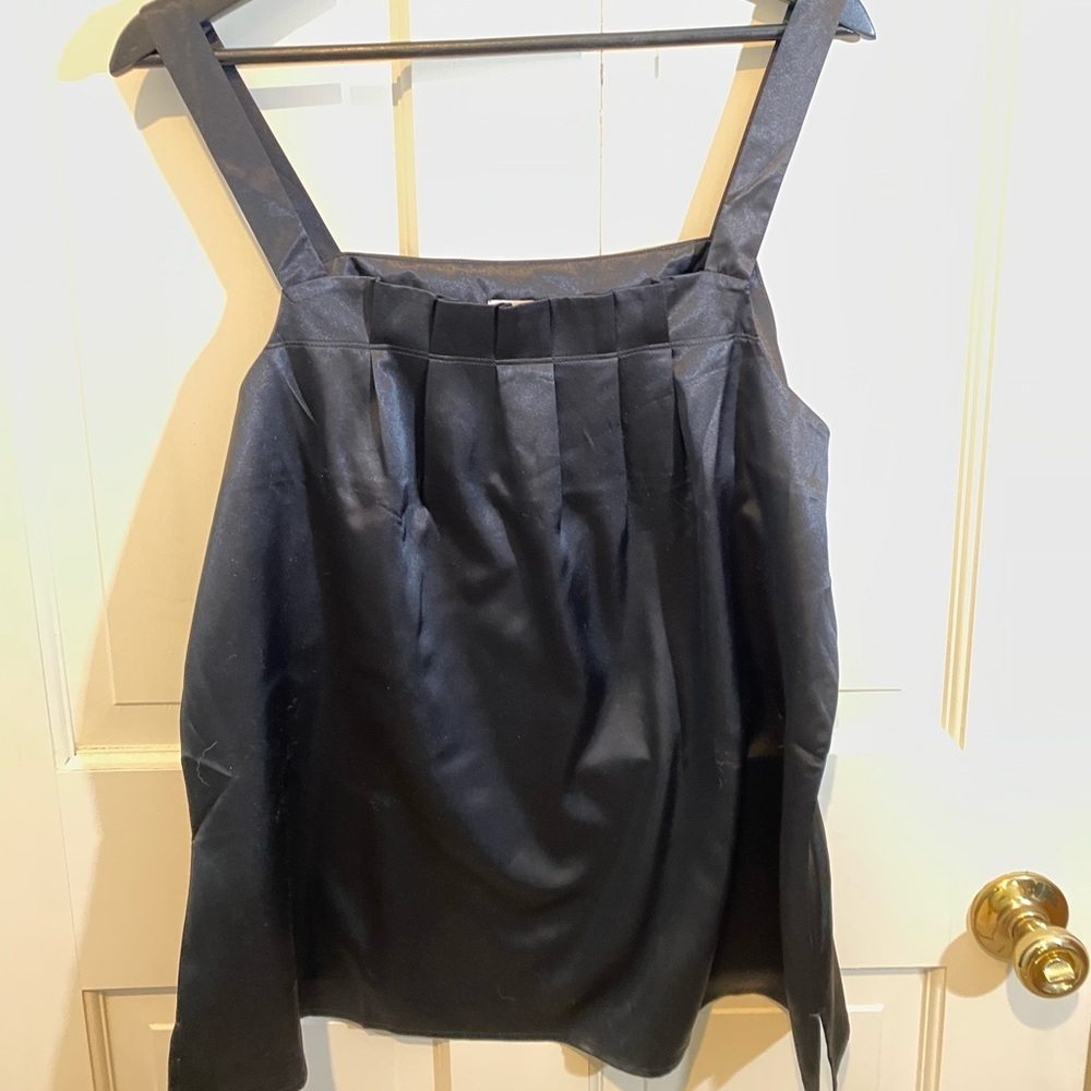 Kathleen Kirkwood Black Pleated Tank Blouse -XLARGE - Picture 2 of 5
